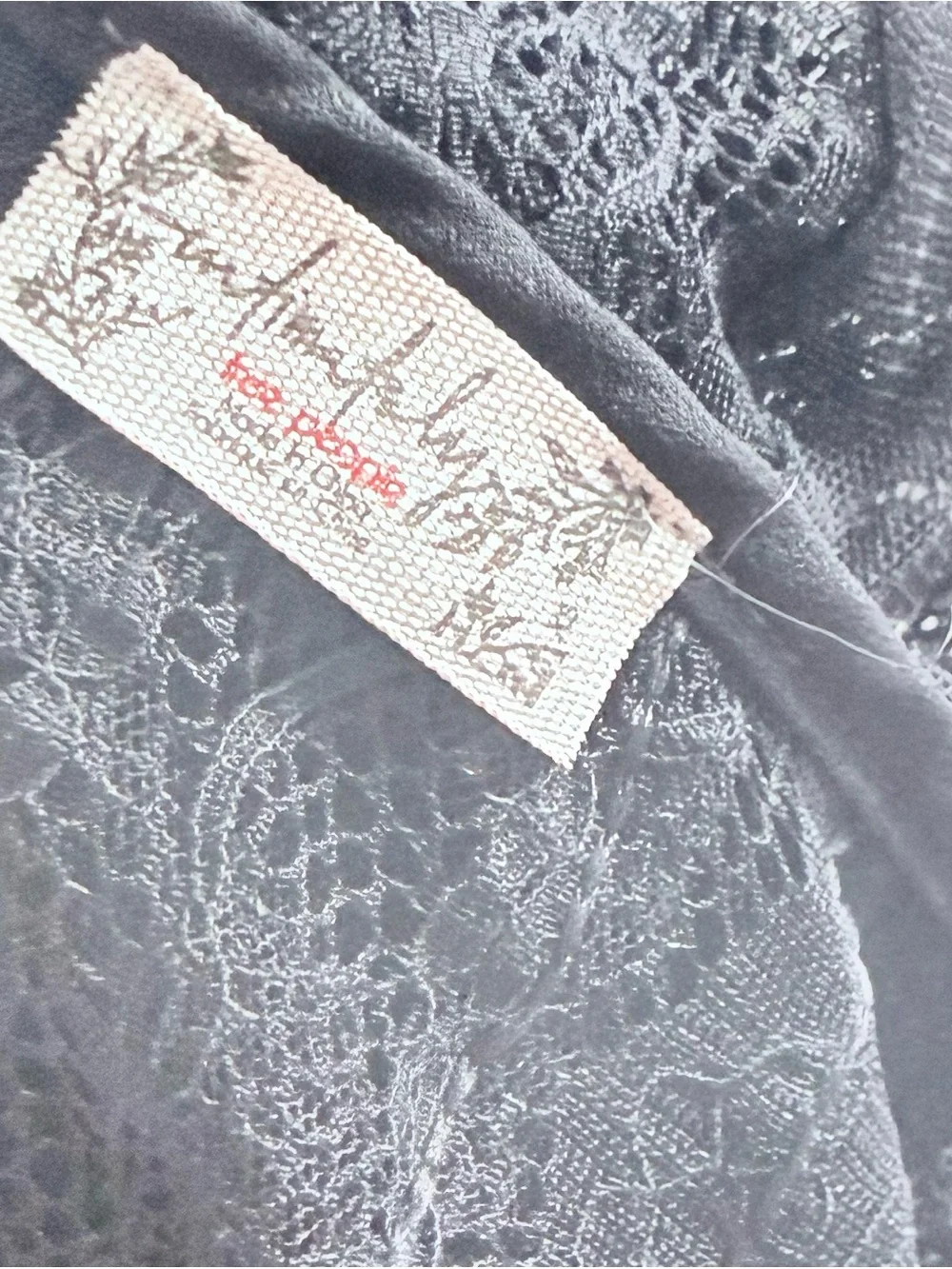 Free People Skirt size Large Maxi Black lace Layered A-Line side tie Worn once!